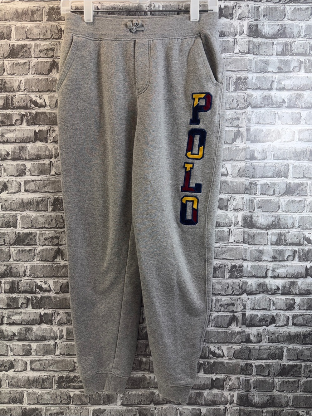 Polo by Ralph Lauren Gray Sweat Joggers with Colorblock POLO Letters